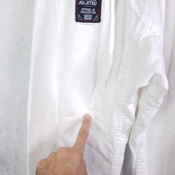 Gracie Jiu-Jitsu Youth Gi Pants, White, 17-22 Waist 19.5 Inseam MMA UFC Boys - Picture 7 of 9